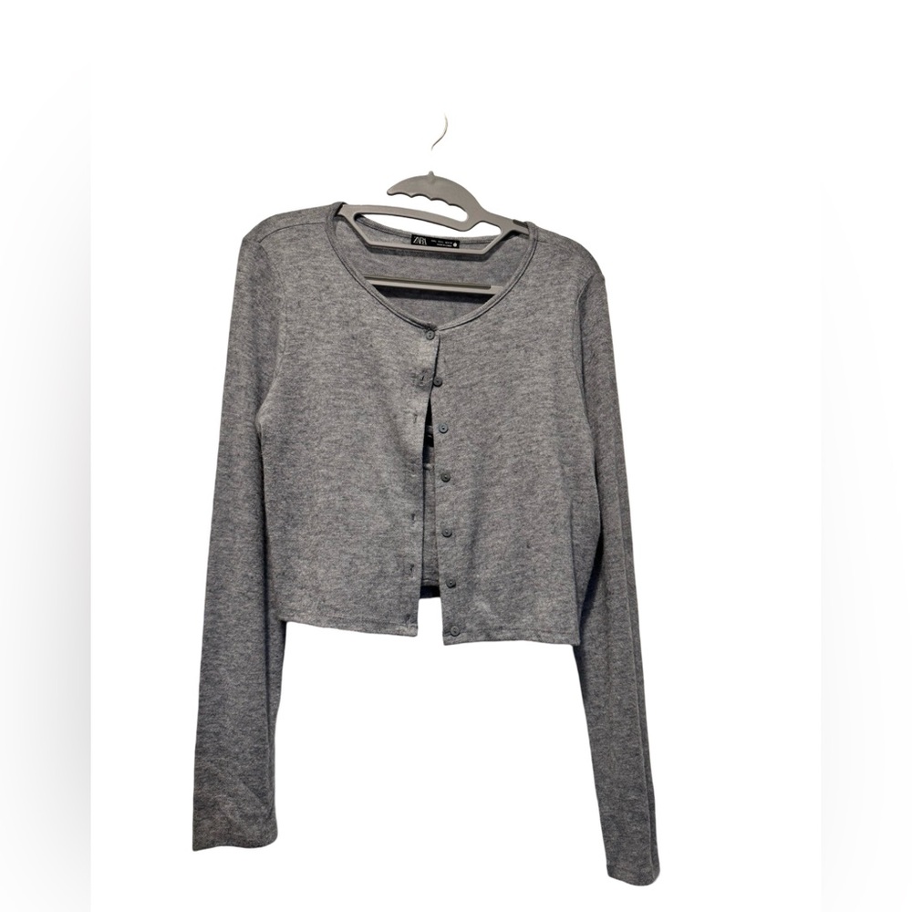 Women’s ZARA Gray 2-Piece Cardigan/Bralette 
Size Large